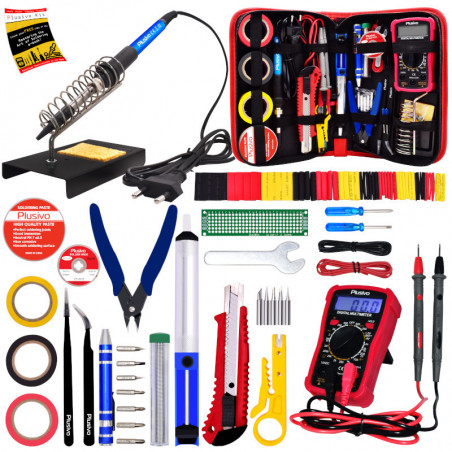 Plusivo Soldering Iron Kit with Digital Multimeter (230 V, Plug Type: EU)