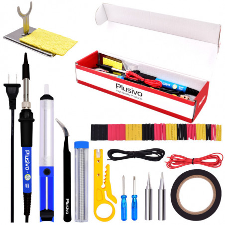 Plusivo Basic Soldering Kit for Electronics (220-230 V, Plug Type A)