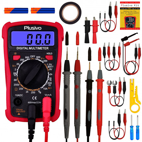 Plusivo Digital Display Multimeter DM101 + Test Leads