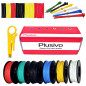 22 AWG Hook up Wire Kit - 600V Tinned Stranded Silicone Wire of 6 Different Colors x 23 ft each 22 AWG Hook up Wire Kit - 600V Tinned Stranded Silicone Wire of 6 Different Colors x 23 ft each