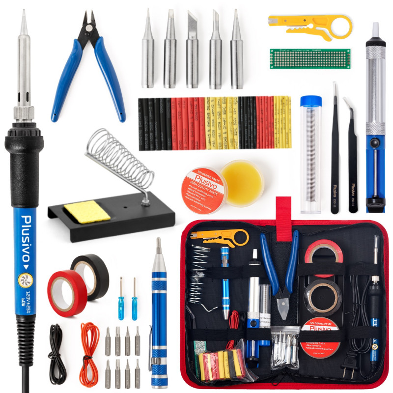 Plusivo Soldering Kit with Diagonal Wire Cutter V3 (120 V, US Plug)