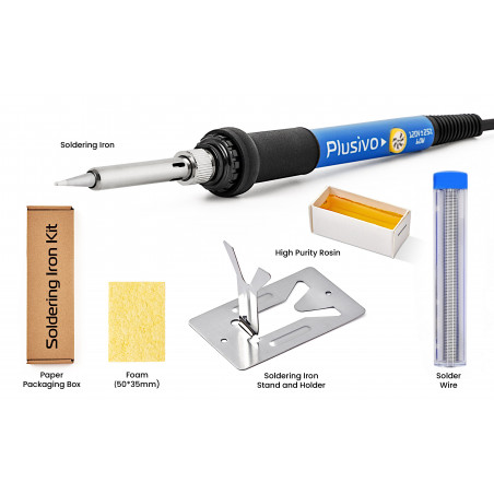 Soldering Iron Kit Electronics, Adjustable Temperature Soldering Iron 60W, Solder Wire, Solder Paste, Mini Stand