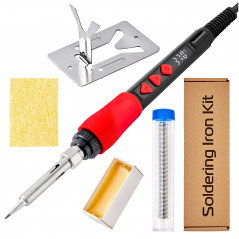 Digital Soldering Iron Kit, LED Clear Display Soldering Iron 60W, Solder Wire, Solder Paste, Mini Stand