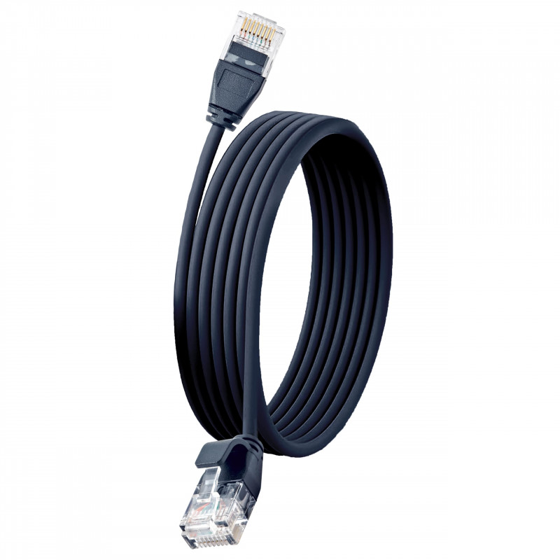 Cat 6A Ethernet Cable U/UTP 25 ft AWG 34 - Ultra Slim Flexible 10Gbps LAN Cable for Home, Office, Gaming, Black