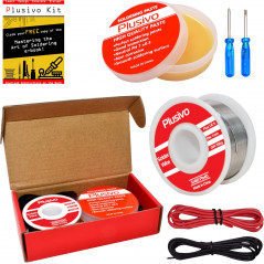 Plusivo Solder Wire (1mm, 100g) and Rosin Paste Flux for PCB Electrical Soldering