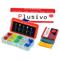 Plusivo 3mm and 5mm Diffused LED Light Emitting Diode Assortment Kit