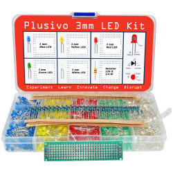 Plusivo 3mm Diffused LED Diode Assortment Kit