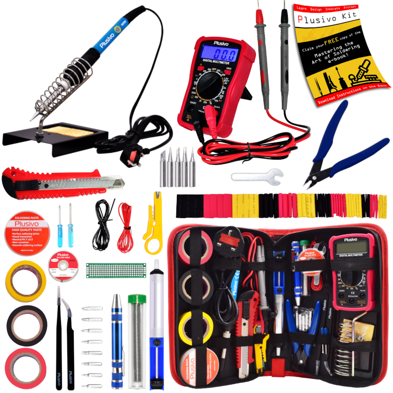 Soldering Iron Kit with Digital Multimeter (UK Plug)
