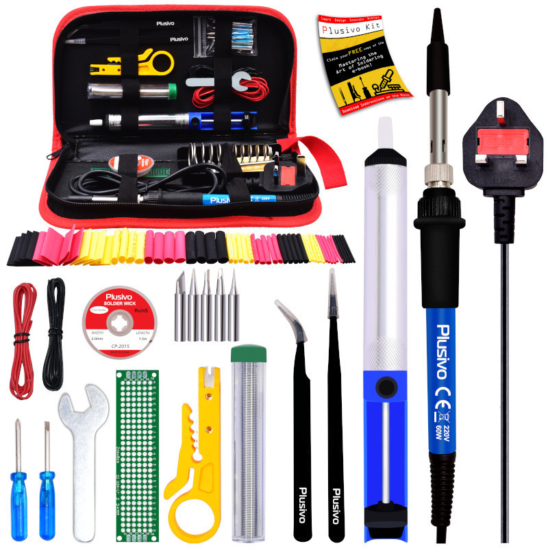 Plusivo Soldering Kit For Electronics (230 V, Plug Type UK)