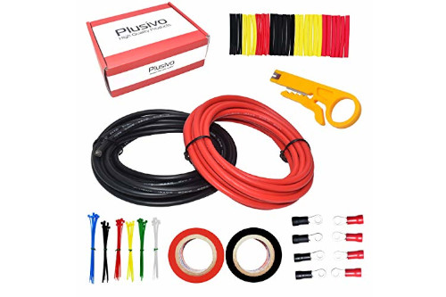 Plusivo 24AWG Hook up Wire Kit - 600V Tinned Stranded Silicone