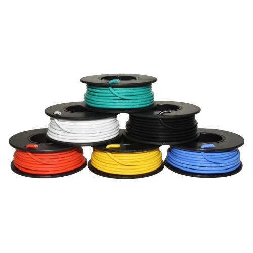 Plusivo Hookup Wire Kit (6 colors, 5 m each, AWG 18, Solid Wire) PVC Jacket